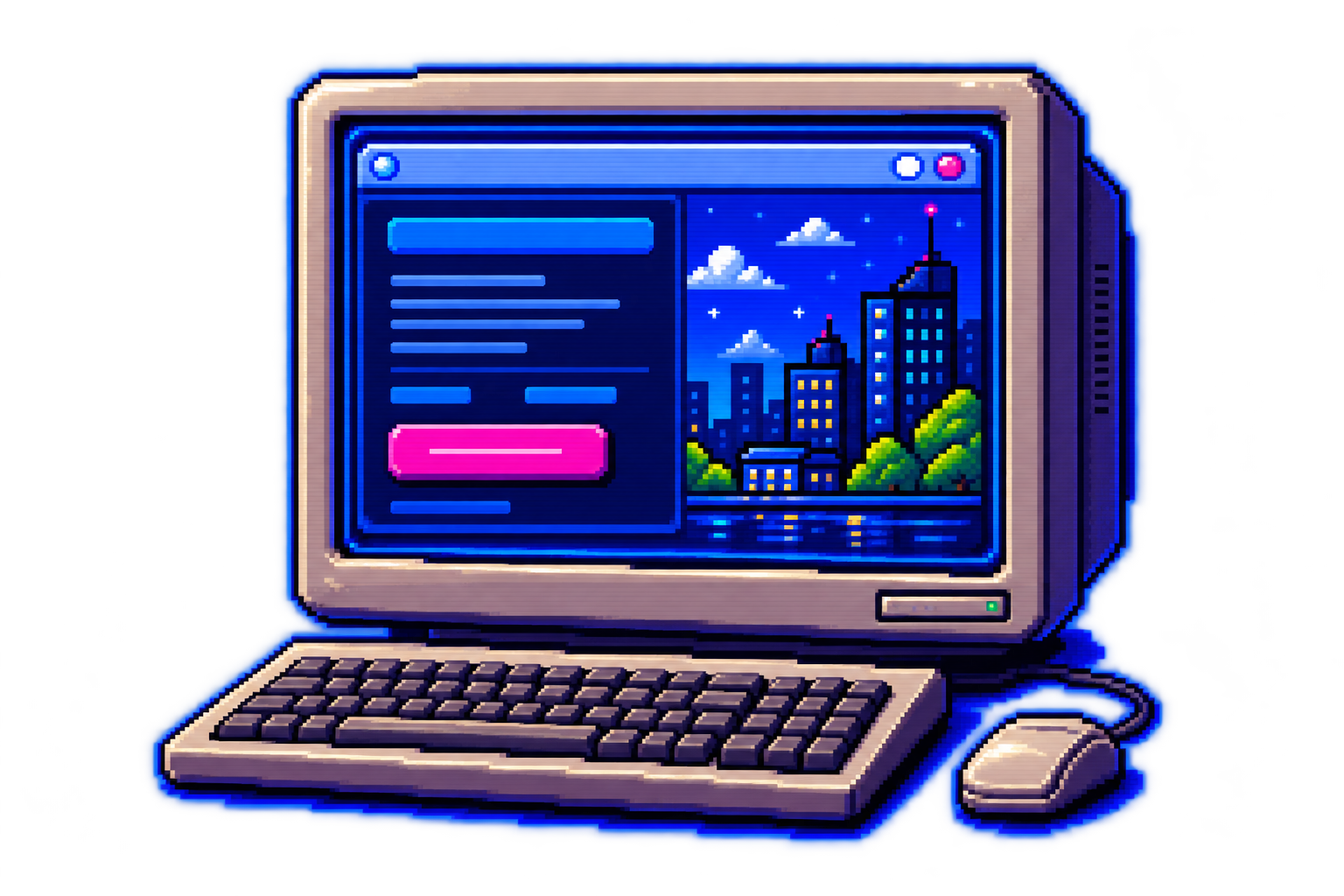 Retro computer showing a SuperWebBros business website