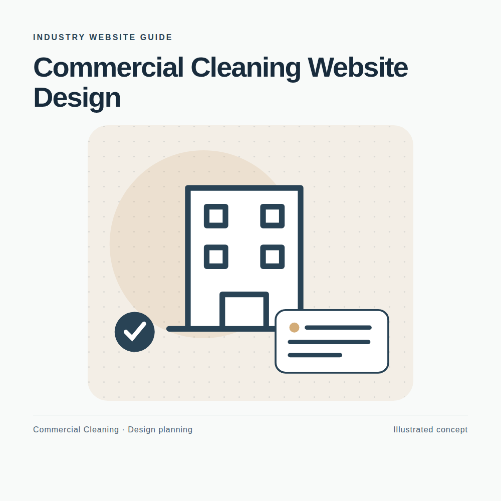 Original Commercial Cleaning website planning illustration