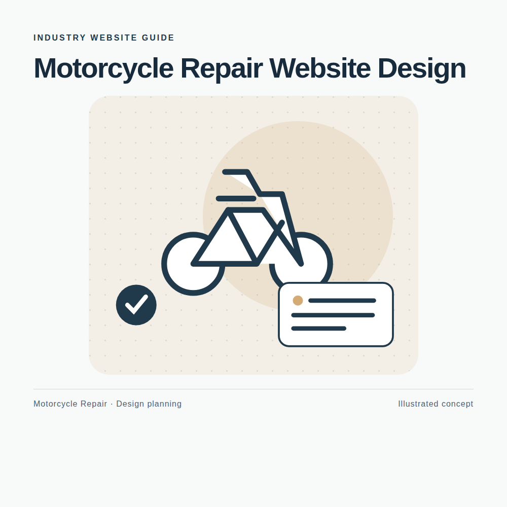 Original Motorcycle Repair website planning illustration