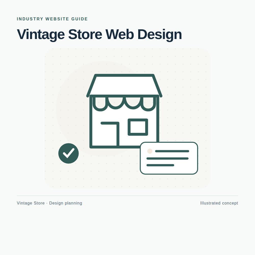 Original Vintage Store website planning illustration